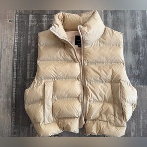 Crop Cream Puffer Vest